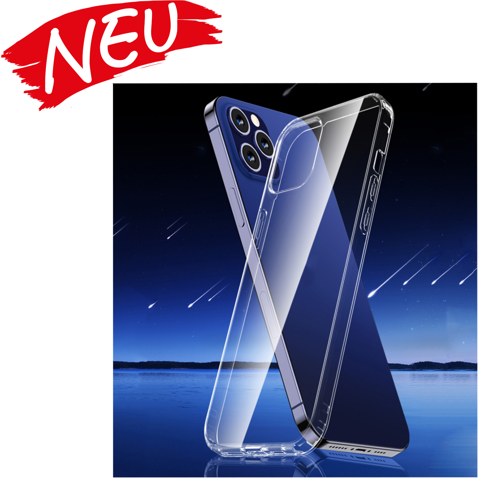 Für iPhone 12 / 12 Pro Kratzfestes TPU + Acryl Weltraum-Etui Schutzhülle(Transparent)