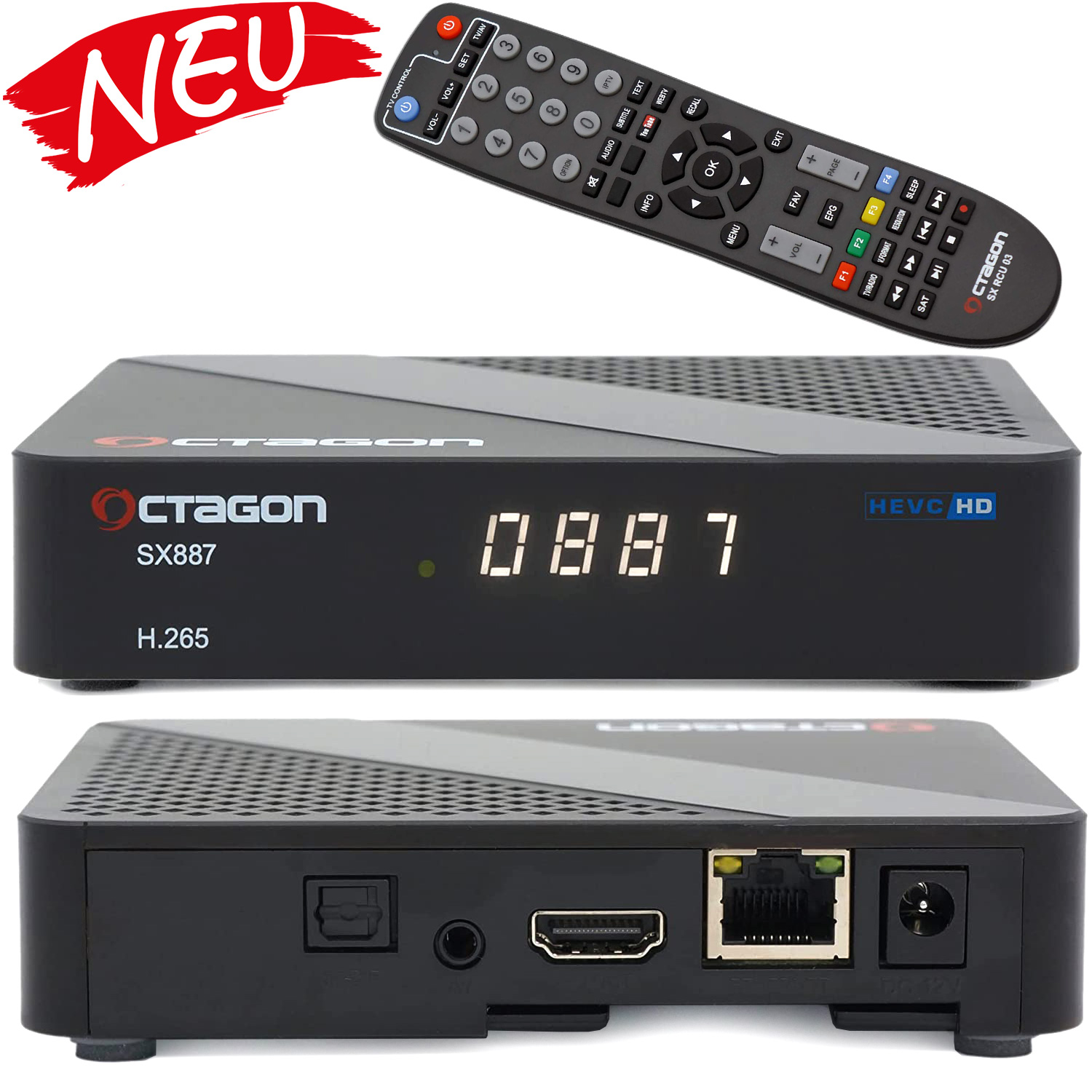 OCTAGON SX887 HD H.265 IP schwarz