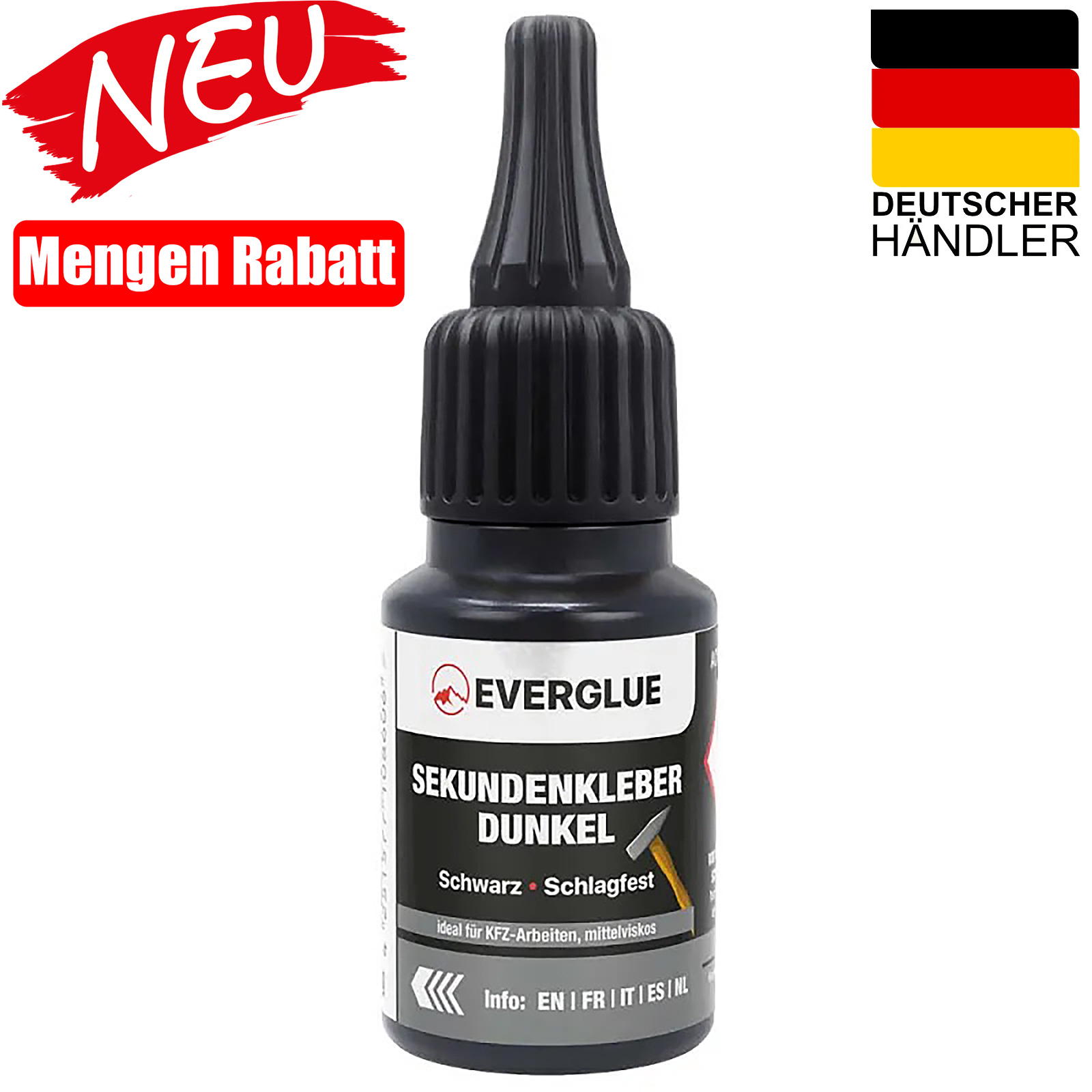 Everglue Black Sekundenkleber Cyanacrylat Superkleber 20g